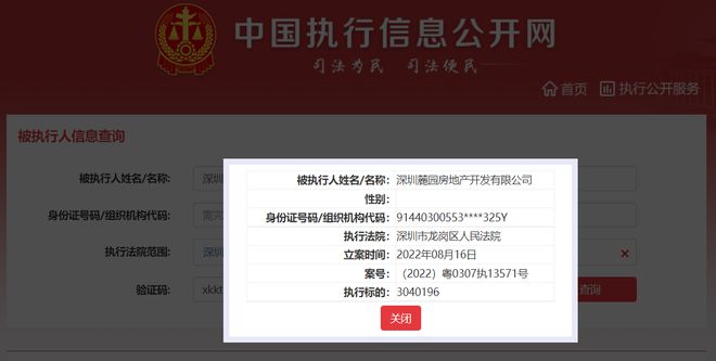 頤安集團(tuán)旗下麓園地產(chǎn)被列為被執(zhí)行人，執(zhí)行標(biāo)的304萬元，涉及投資興辦實(shí)業(yè)